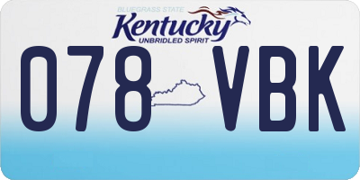 KY license plate 078VBK