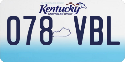 KY license plate 078VBL