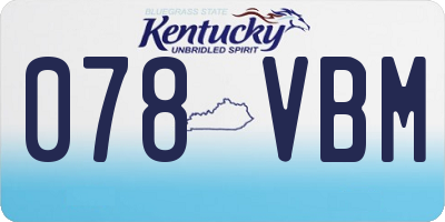KY license plate 078VBM