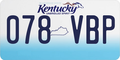 KY license plate 078VBP