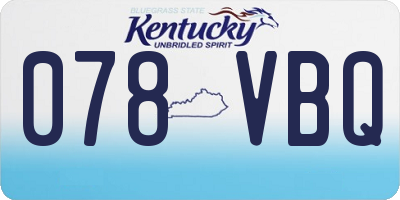 KY license plate 078VBQ
