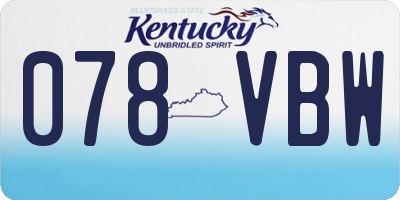 KY license plate 078VBW