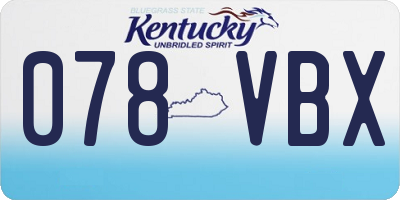 KY license plate 078VBX