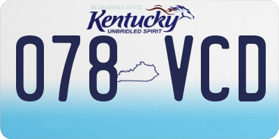 KY license plate 078VCD