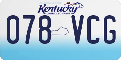KY license plate 078VCG