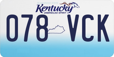 KY license plate 078VCK