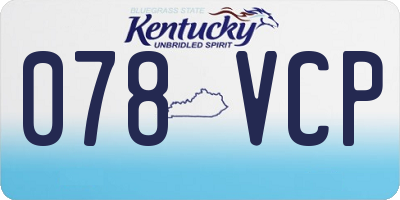 KY license plate 078VCP