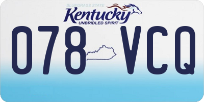 KY license plate 078VCQ