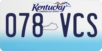 KY license plate 078VCS