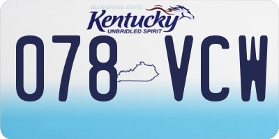 KY license plate 078VCW