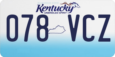 KY license plate 078VCZ