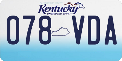 KY license plate 078VDA