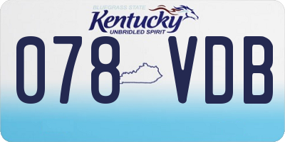 KY license plate 078VDB