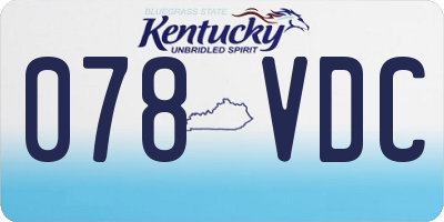 KY license plate 078VDC