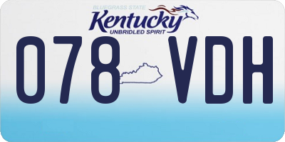 KY license plate 078VDH