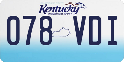 KY license plate 078VDI