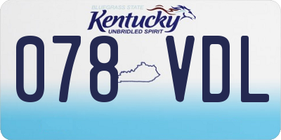 KY license plate 078VDL