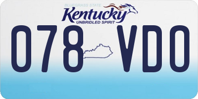 KY license plate 078VDO