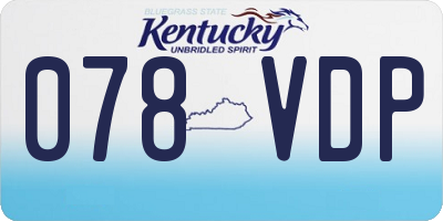 KY license plate 078VDP