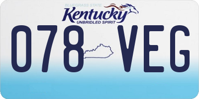 KY license plate 078VEG
