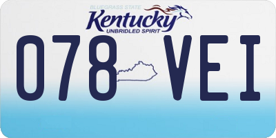 KY license plate 078VEI