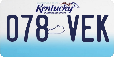 KY license plate 078VEK