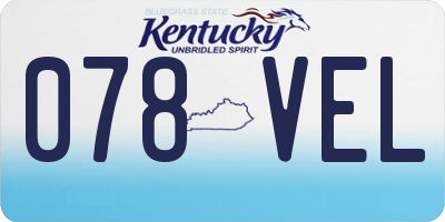 KY license plate 078VEL