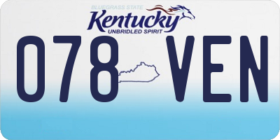 KY license plate 078VEN