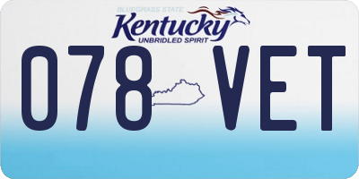 KY license plate 078VET