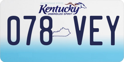 KY license plate 078VEY