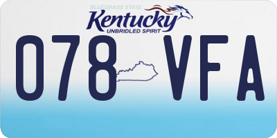KY license plate 078VFA