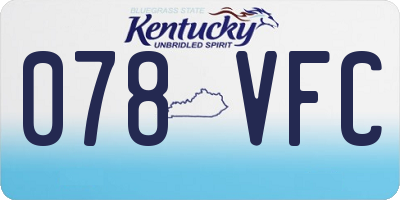 KY license plate 078VFC