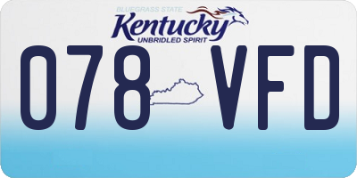 KY license plate 078VFD