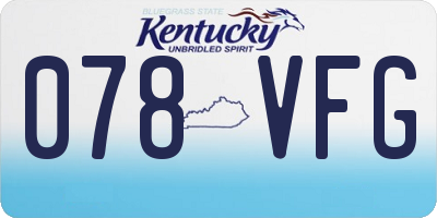 KY license plate 078VFG