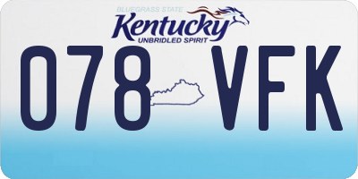 KY license plate 078VFK