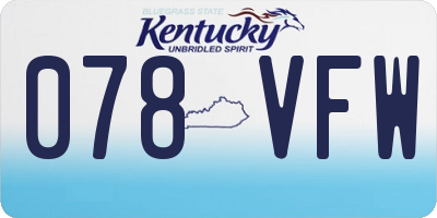 KY license plate 078VFW