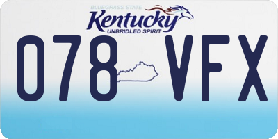 KY license plate 078VFX
