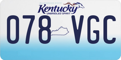 KY license plate 078VGC