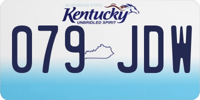 KY license plate 079JDW