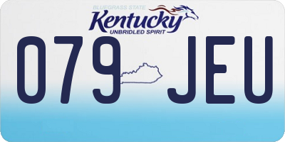 KY license plate 079JEU
