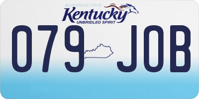 KY license plate 079JOB