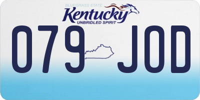 KY license plate 079JOD
