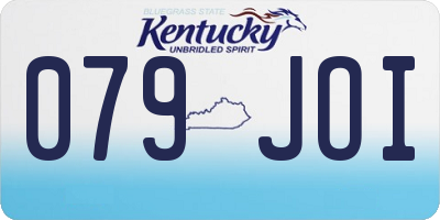 KY license plate 079JOI