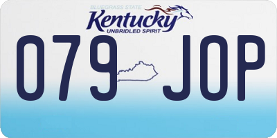 KY license plate 079JOP