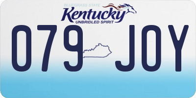 KY license plate 079JOY