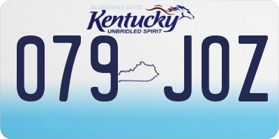 KY license plate 079JOZ