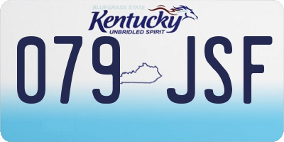 KY license plate 079JSF