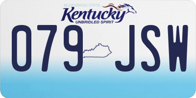 KY license plate 079JSW