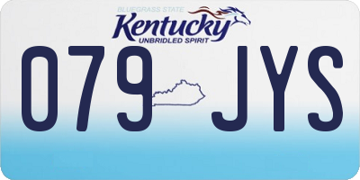 KY license plate 079JYS