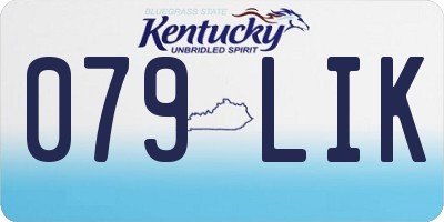 KY license plate 079LIK